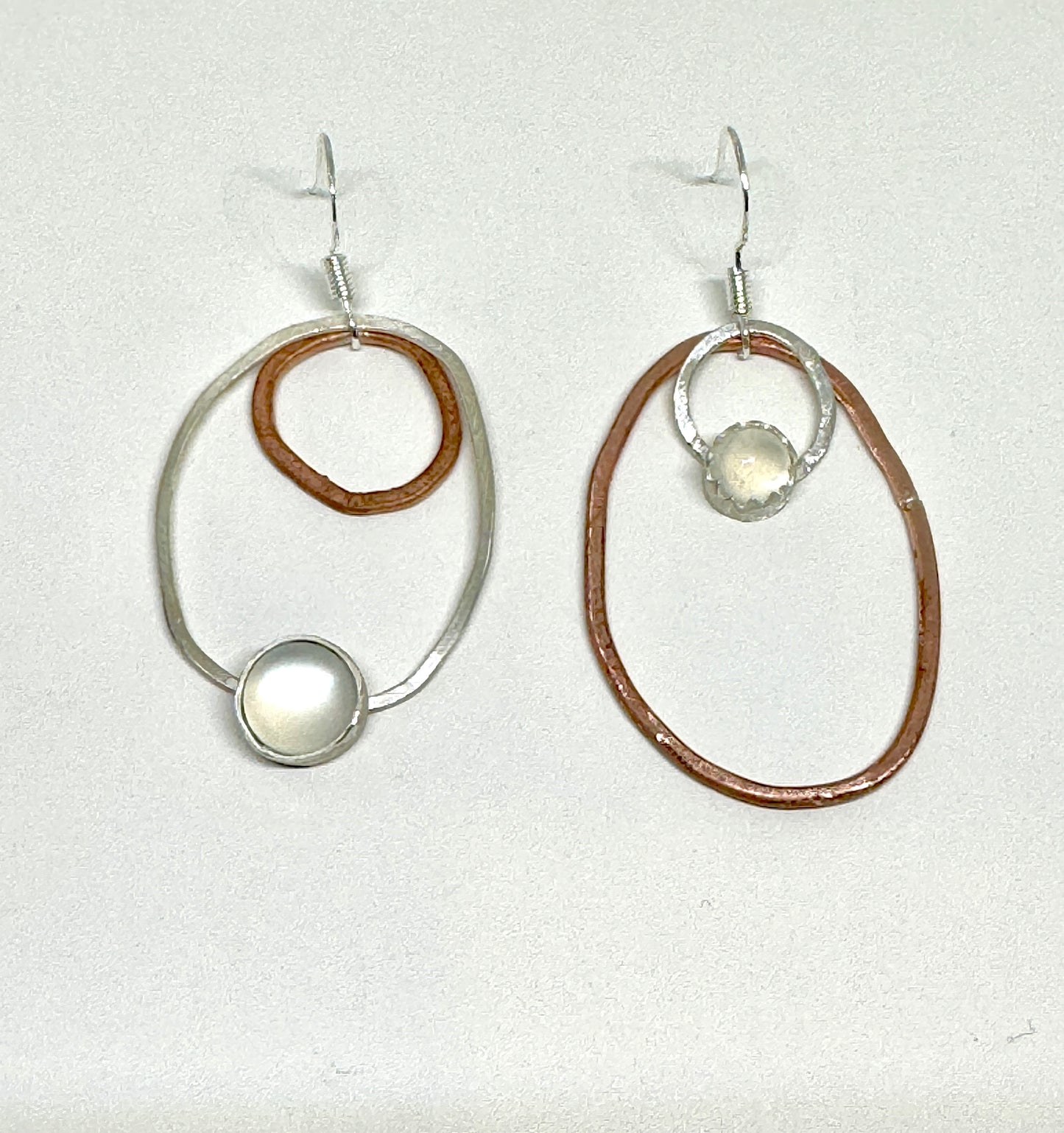 Moonstone & Mixed Metal earrings